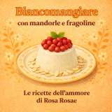 Biancomangiare con mandorle a lamelle e fragoline caramellate