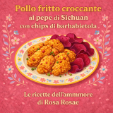 Pollo fritto croccante al pepe di Sichuan con chips di barbabietola
